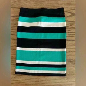 Vintage Striped Skirt Bodycon Sexy Fit Slim Fit Knit Mini Skirt NWOT Rampage S